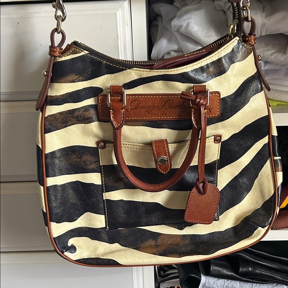 Dooney & Bourke Handbags - Dooney & Bourke Zebra Stripe Shoulder Bag